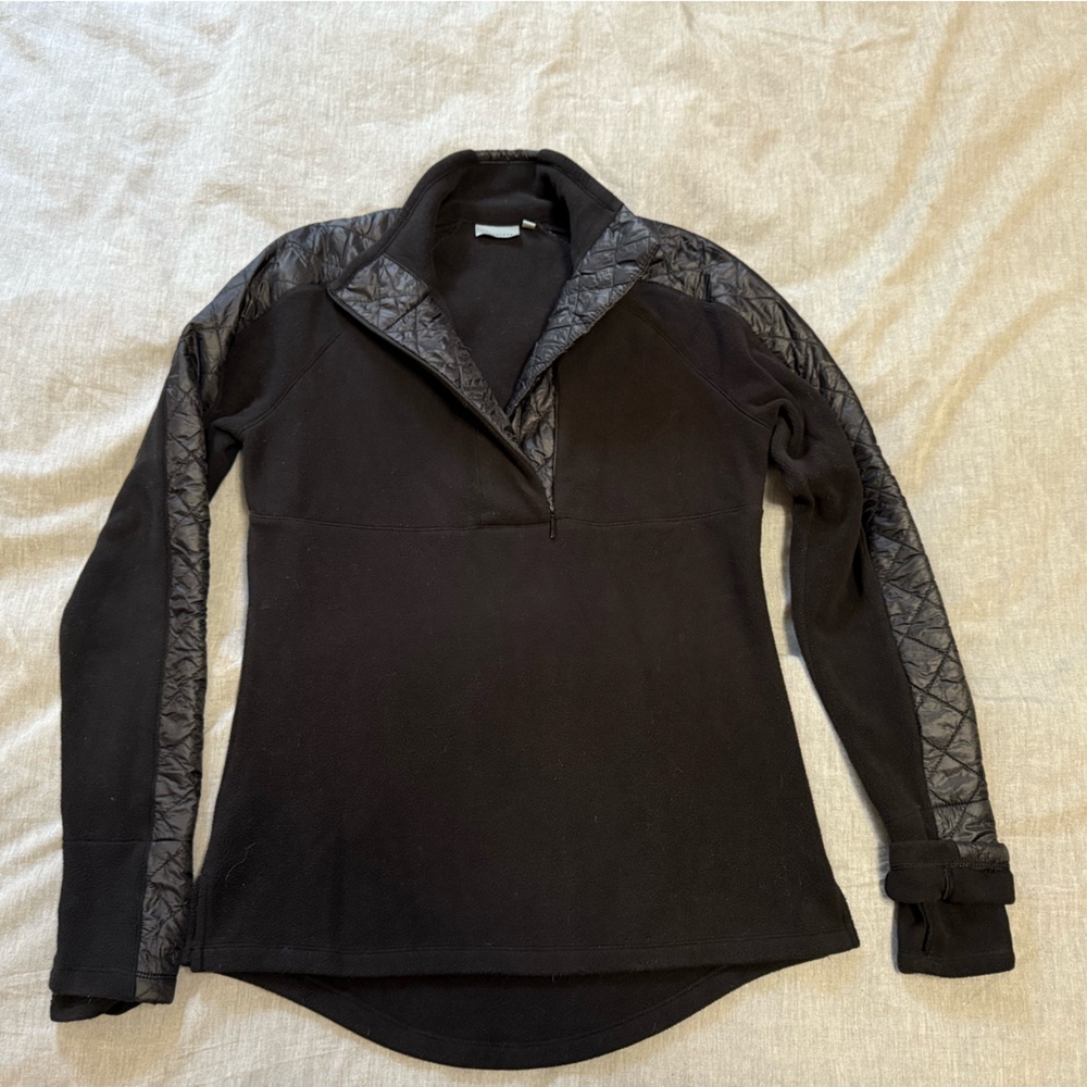 Athleta Black Fleece Pullover 3/4 zip